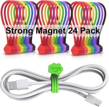 Magnetic Cable Ties 24 Pack 7.2" Magnetic Cord Ties Cute Cloud Design Reusable