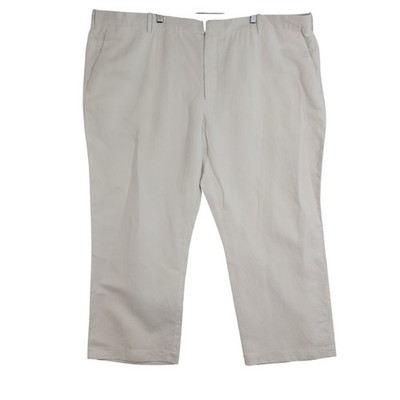 Perry Ellis White Linen Blend Dress Pants Mens 50x30  Flat Front