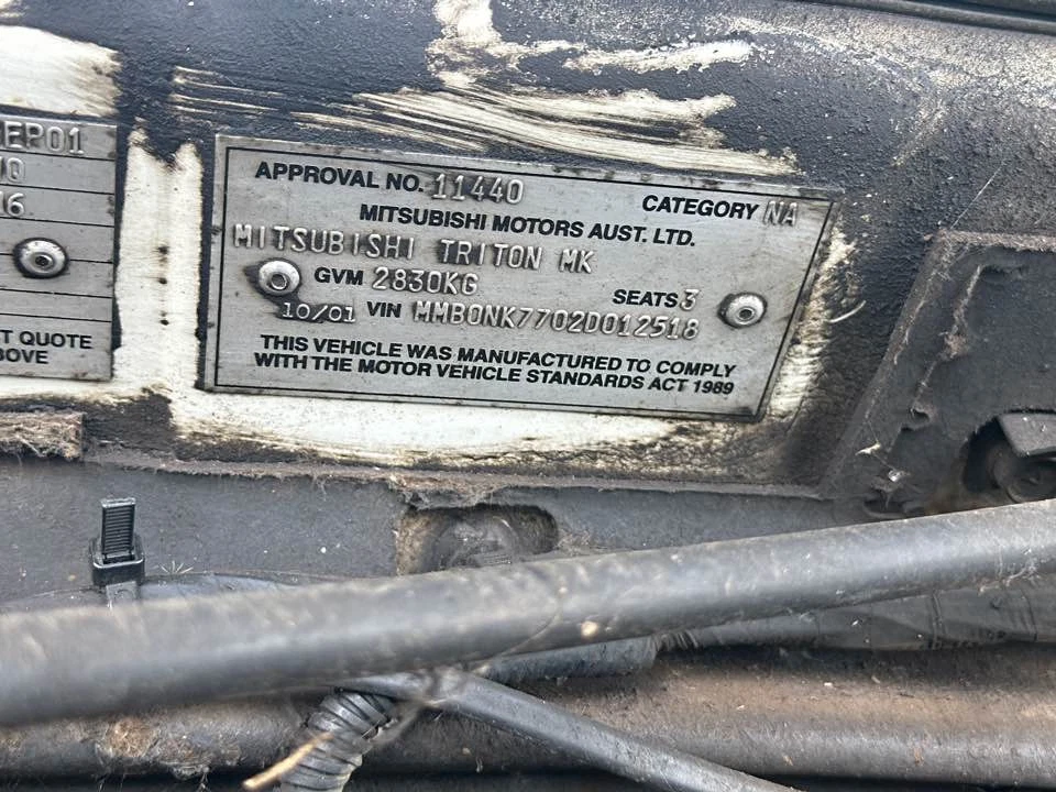 2001 Mitsubishi Triton MK 2.8L 4M40 Diesel Cylinder Head 96-06 #B506 - image 2 of 4