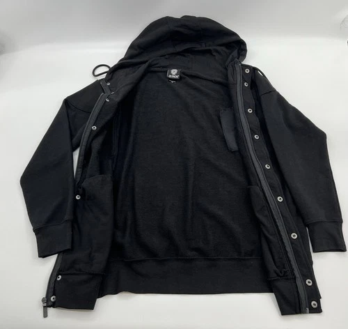 JINX Men’s Small Black Hooded Jacket Skull Utility Military Gamer Hoodie image 6