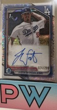 JUSTIN WROBLESKI 2024 BOWMAN CHROME 1ST SPECKLE AUTO #/299 L.A DODGERS