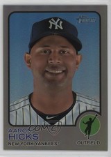 2022 Heritage High Number Chrome Silver Bordered Refractor /373 Aaron Hicks 14lc