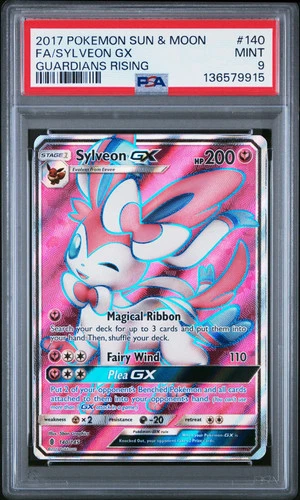 Sylveon GX #140 2017 Pokemon Sun & Moon Guardians Rising PSA 9