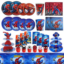 Spiderman Birthday Party Supplies Tablecloth Plates Cups Banner Balloons