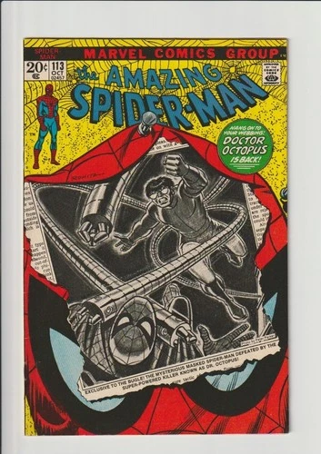 Amazing Spider-Man #113, Oct. 1972 Marvel Comics, 1st Hammerhead, Doc Ock! VF