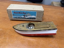 B44 1:43 ORIGINAL M.S.K. JAPAN TINPLATE MODEL MOTOR BOAT With Box Untested