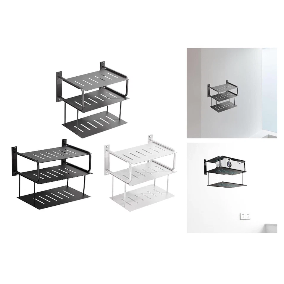 3 Layers Projector Shelf Wall Mounted Router Shelf 11.81"x8.27" Projector Holder