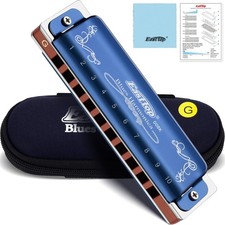 Diatonic Harmonica Key of G 10 Holes 20 Tones 008K With Blue Case Standard