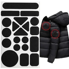 Instant Self-Adhesive Fabric Repair Patch Black Iron-On for Down Jacket Coat