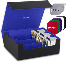 1800 Card Deck Case PU Leather MTG Storage Box Microfiber Lined Yugioh Struct
