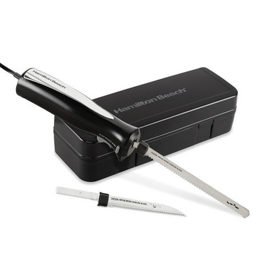 Hamilton Beach Electric Knife Set w/Case & SS 8'' & 5'' Blade 74275ZFG 5' XL Cord