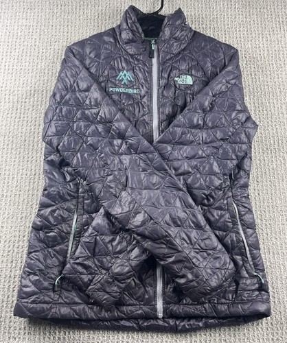THE NORTH FACE THERMOBALL Insulated Packable Puffer Jacket Charcoal Teal Women M