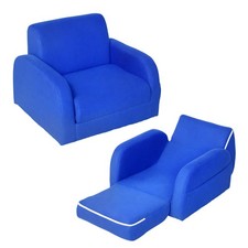 Image of HOMCOM Kids Sofa Bed Children Armchair Folding Toddler Chair Couch Blue