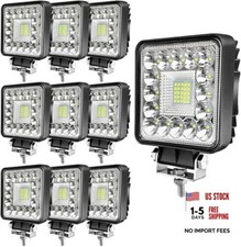 Led Tractor Work Light 4 Inch 123w 12v 24v Square Light Bars Spot Black 10 Led Tractor Work Light 4 Inch 123w 12v 24v Square Light Bars Spot Black 10