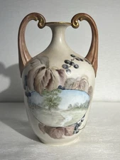 Antique Handled Muscle Vase Style Of Jean Pouyat J.P. L.  Signed Paschall