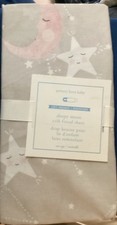 Pottery Barn Kids Sleepy Moon Organic Cotton Standard Crib Sheet Gray, Pink