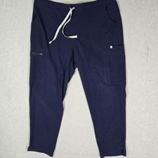 FIGS Women Scrub Pants 2XL Navy Blue Yola Fionlite Cargo Straight 29" Inseam