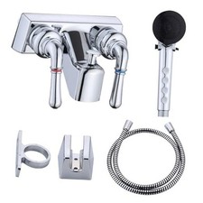 RV Shower Faucet with Hose and shower Head,Camper Shower Chrome Faucet Kit