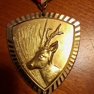 Jagd /Schützenmedaille Anhänger Rehbock/Hirschkopf Motiv Bronze Deutschland