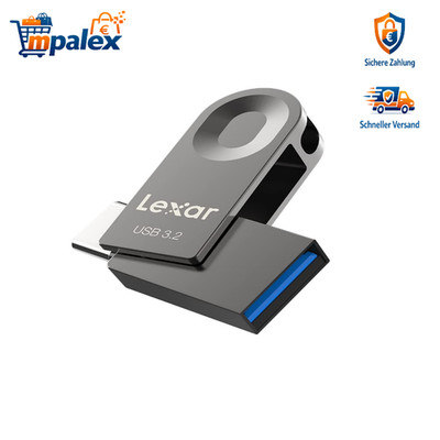 Lexar USB-Stick 64GB USB-C + USB-A 3.2 Gen 1 100MB/s Dual Laufwerk OTG Schwarz