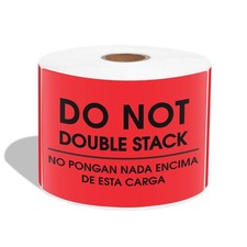 3" X 5" Do Not Double Stack Bilingual Shipping Stickers - English Spanish 50...