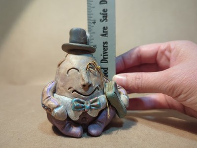 Vintage Clay Humpty Dumpty Handmade Signed 4