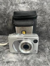 Sony Digital Camera Cybershot DSC-W1 5.1MP Silver Digicam Retro 2000s and case