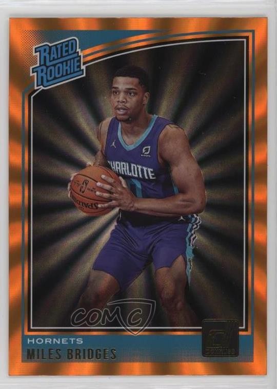 2018-19 Panini Donruss Rated Rookies Holo Orange Laser Miles Bridges #172 4g8