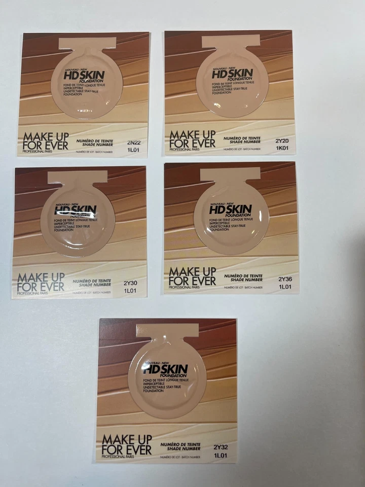 Make Up For Ever HD Skin Foundation & Concealer Samples 2N22 2Y20 2Y30 2Y32 2Y36 - Image 3 of 4