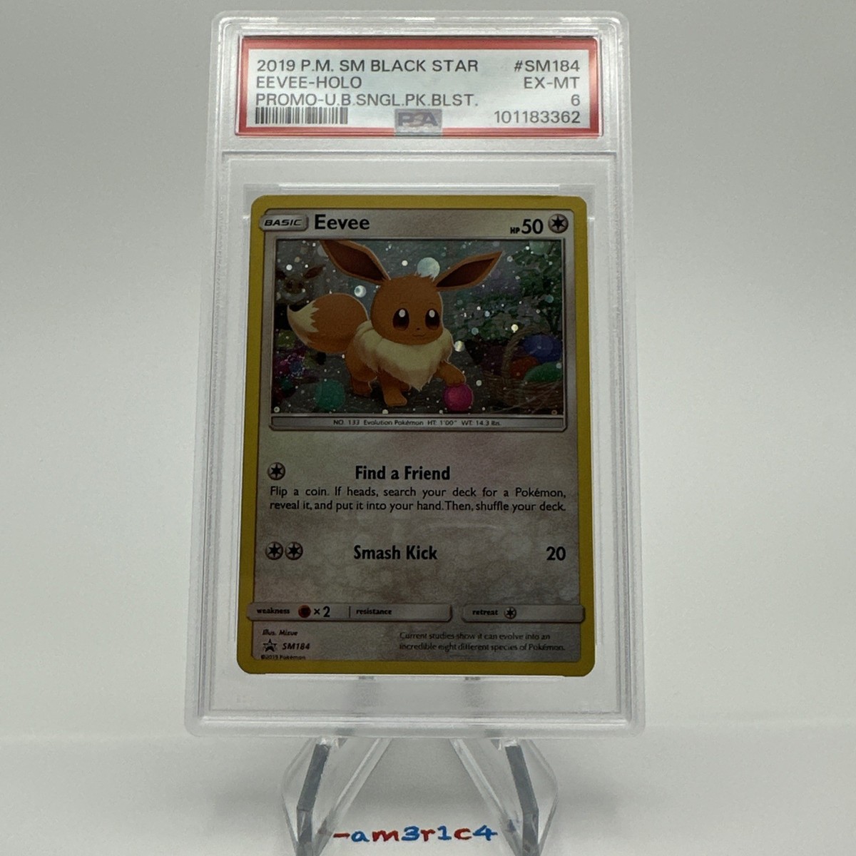 PSA 6 Pokémon Eevee Holo Sun & Moon SM184 Black Star Promo | eBay