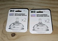 ComoTomo Fast Flow Nipple Replacement 2 x 2 Pack 6 Months Silicone 4 Nipples