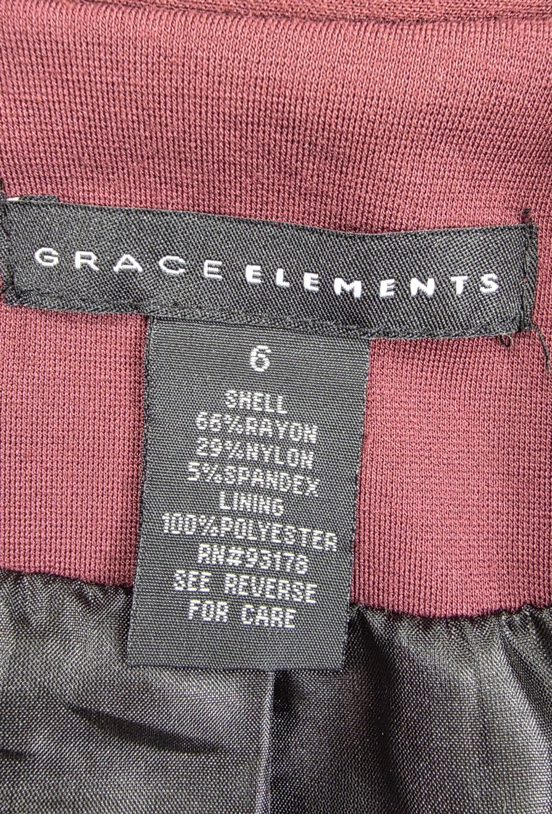 Grace Elements Maroon Zipper Front Side Pocket Bl… - image 4