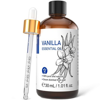HIQILI 1 Fl Oz Vanilla Essential Oil, 1.01 (Pack of 1), Light Yellow 