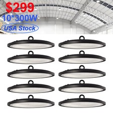 10 Pack 300W UFO LED High Bay Light Commercial Industrial Factory Warehouse Shop