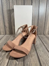 A New Day Michaela Taupe Block Heel Ankle Strap Sandals Size 11w NIB