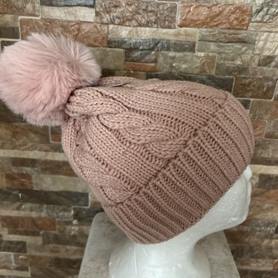 CC STYLE &FASHION Women's/Girls Winter  Baggy Sky Pom-Pom  Pink Beanie. 