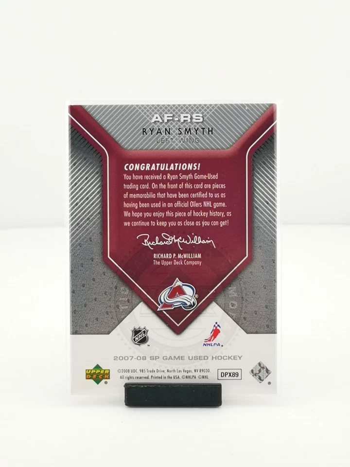 2007-08 SP Game Used Edition Authentic Fabrics Ryan Smyth #AF-RS Colorado - Image 4 of 4