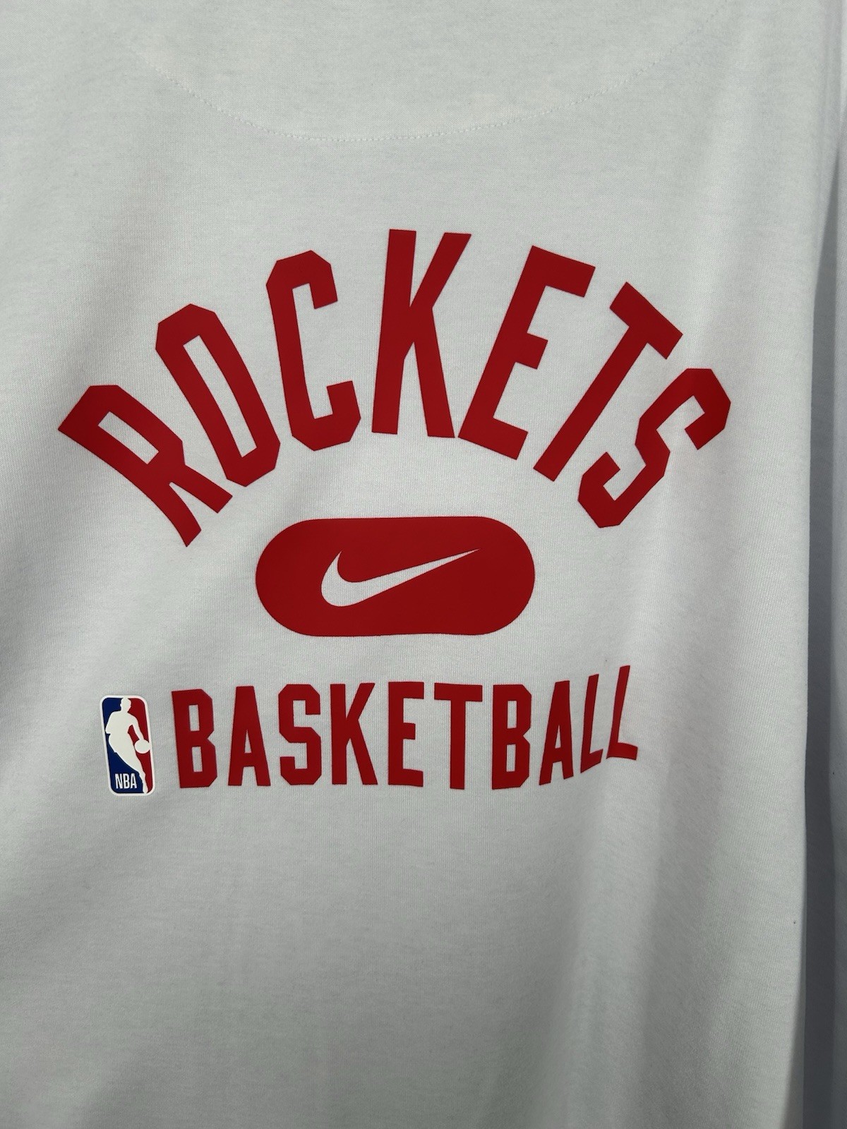 Houston Rockets Nike Dri Fit Crewneck Sweatshirt Engineered NBA White Mens XL thumbnail 6