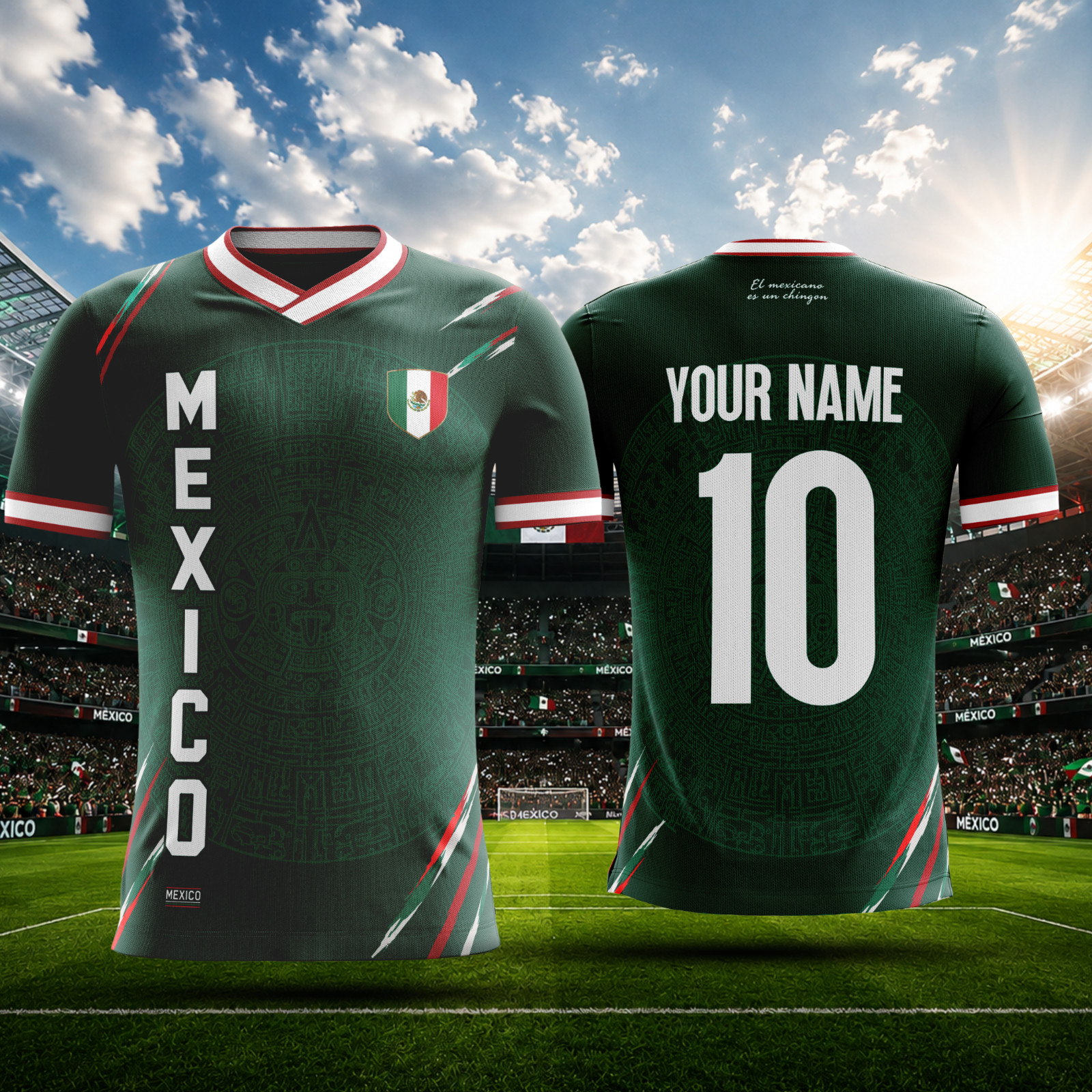 Mexico Inspired Personalized Soccer Jersey Custom Name & Number Football Shirt