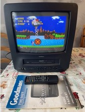 Goodmans TVC142T CRT TV VCR VHS Combi 14 pollici funzionante con telecomando e manuale