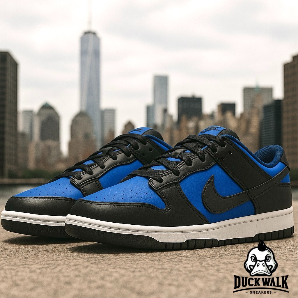 Nike Dunk Low Retro Shoes Black Hyper Royal White HF5441-401 Men's