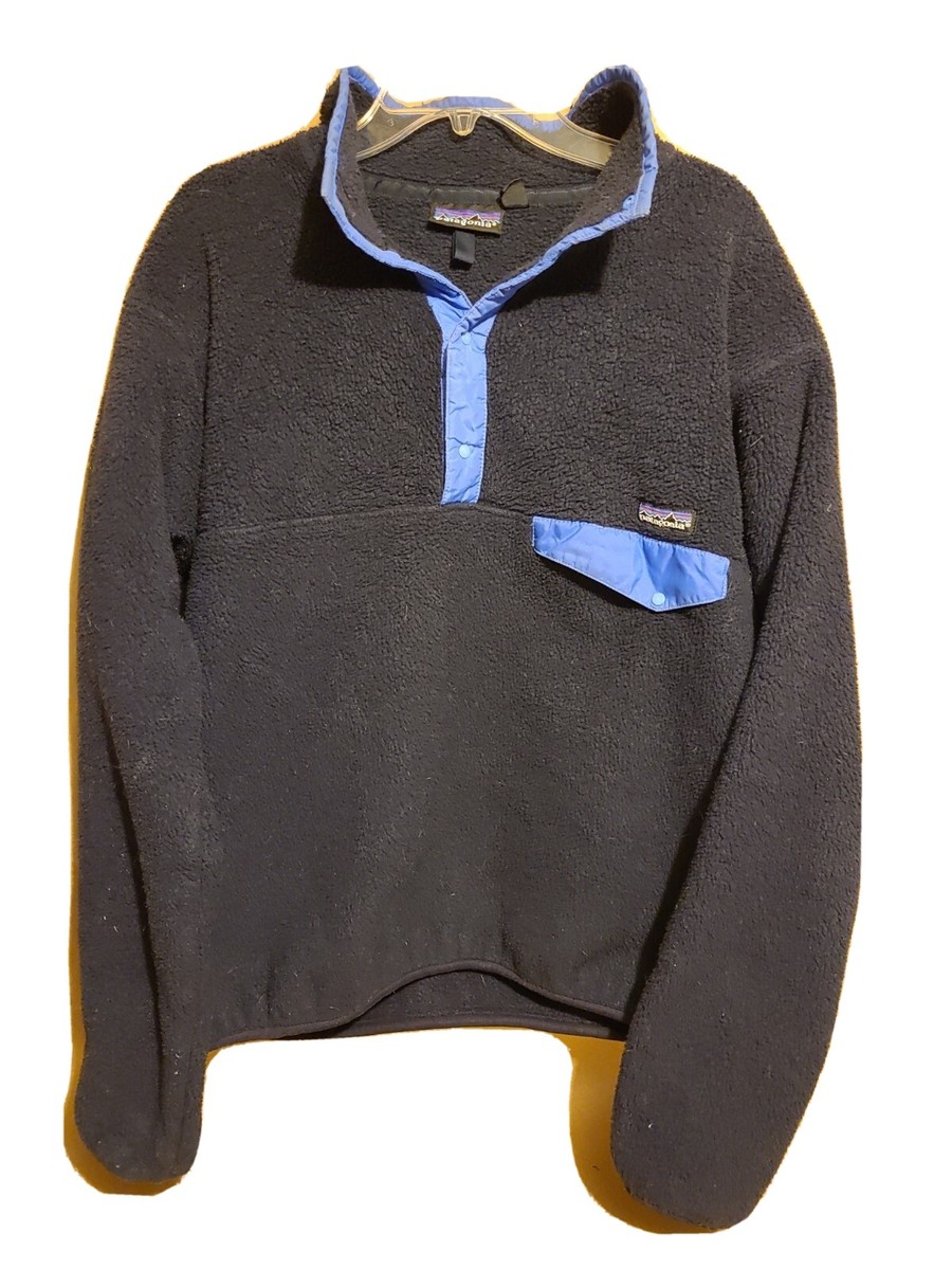 Vintage 90s Patagonia Snap T Fleece Pullover Made In Jamaica Blue Medium