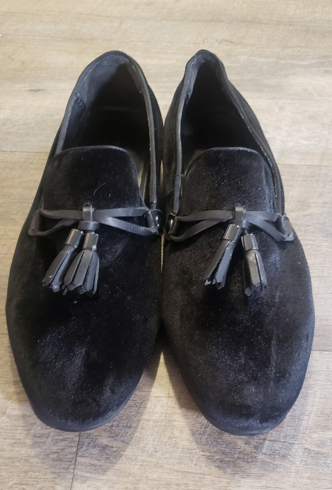 Aldo Black Velvet Loafer With Leather Tassels Mens Si… Gem
