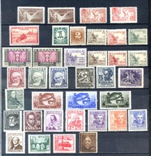 ESPAÑA, 37 SELLOS , NUEVOS CON GOMA, DIVERSOS, ALGUNAS SERIES COMPLETAS.