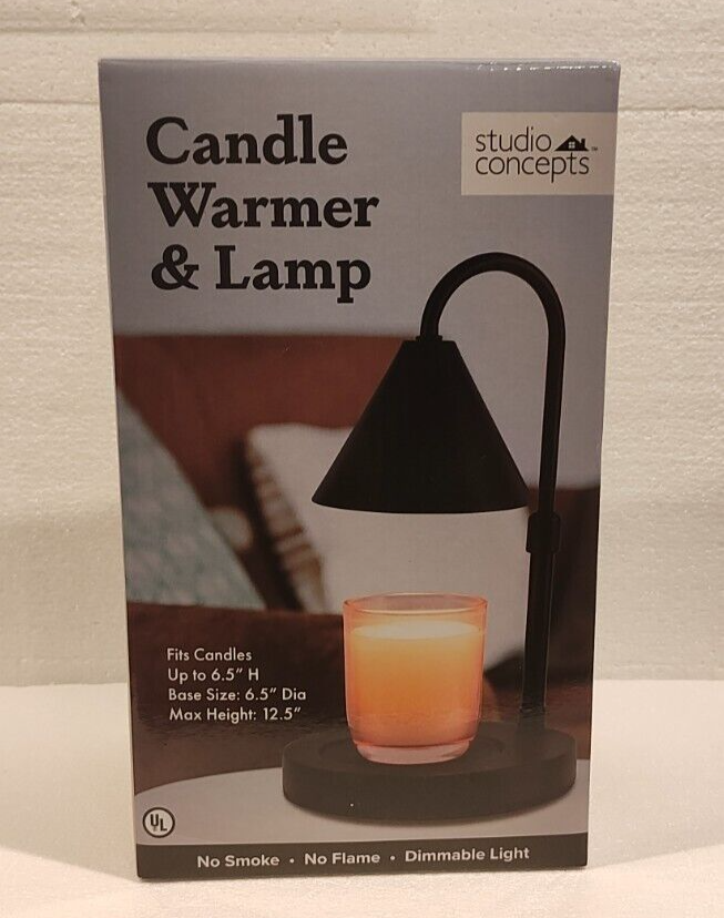 Candle Warmer Lamp with Adjustable Dimmable Light in Black Includes Bulb-image