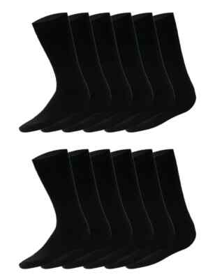 Herren schwarz Stretch Alltag Büro Baumwollmischung Socken Big Foot Größe UK 11-14