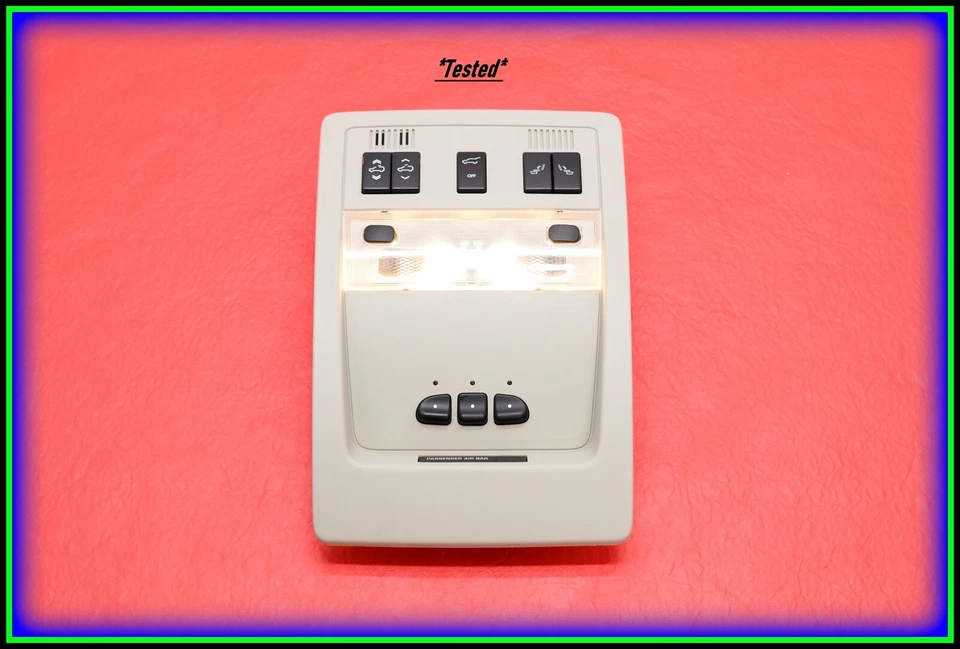 07–14 Cadillac GMC Overhead Console Dome Map Lights Sunroof Switch Gray OEM - Image 2 of 4