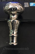 Antique Silver Brass Solid Knob Head Handle Cane Wooden Walking Stick Nautical