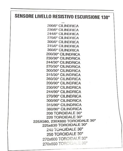 BRC Tankuhr Tank Sensor 0-90 Ohm 130° Tor. 18CE00017000 Level MV Europa DE830000 - Picture 3 of 5