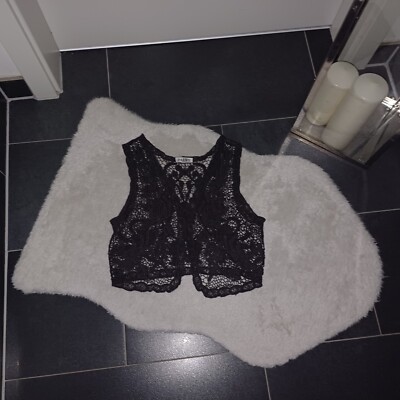 Neu Häckelweste Bolero Esprit By PALME  Strickjacke Grau 36 38 40 42 Top Zustand